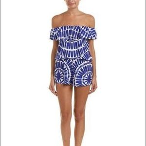 Trina Turk Royal Blue Algiers Romper NWT Size L